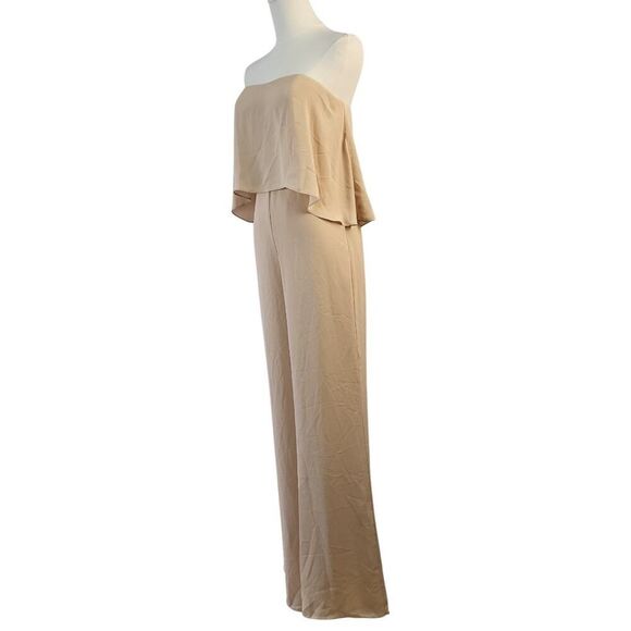 NEW Amanda Uprichard Topanga X-Small Light Beige Strapless Jumpsuit Made in USA - Picture 7 of 16